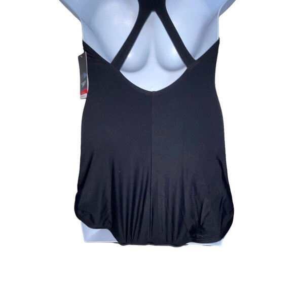 NWT Speedo Powerflex One Piece Swimsuit Womens 6 Ultraback Moderate Cut Black - Picture 8 of 9